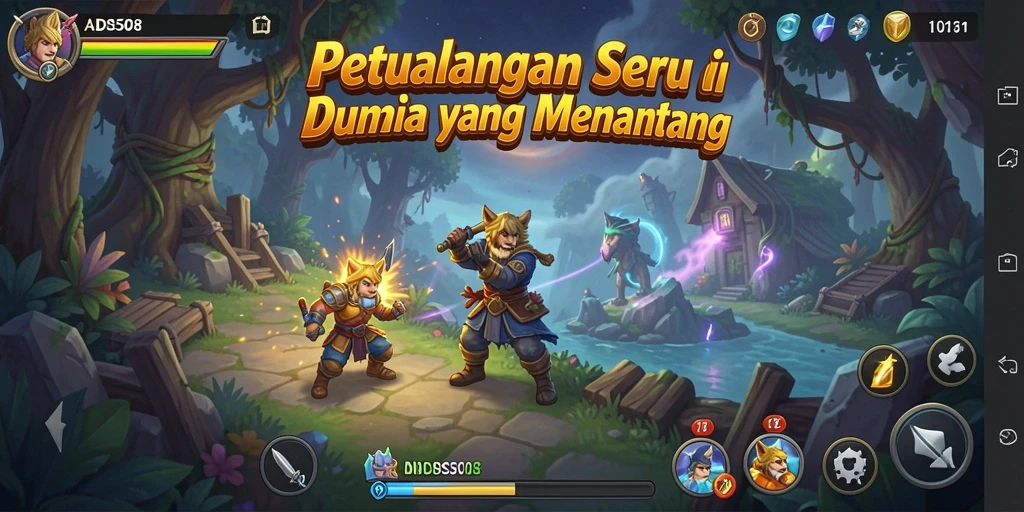 Tampilan gameplay petualangan seru dengan grafik menawan.