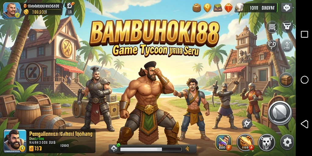 Screenshot BAMBUHOKI88 menampilkan gameplay mendebarkan dalam membangun bisnis.