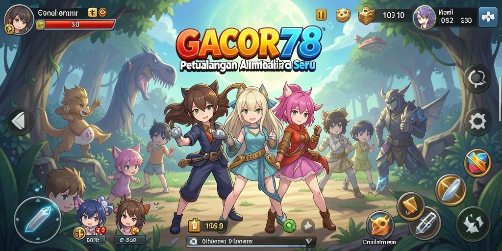 Tampilan gameplay GACOR78 yang penuh aksi dan karakter anime menawan.