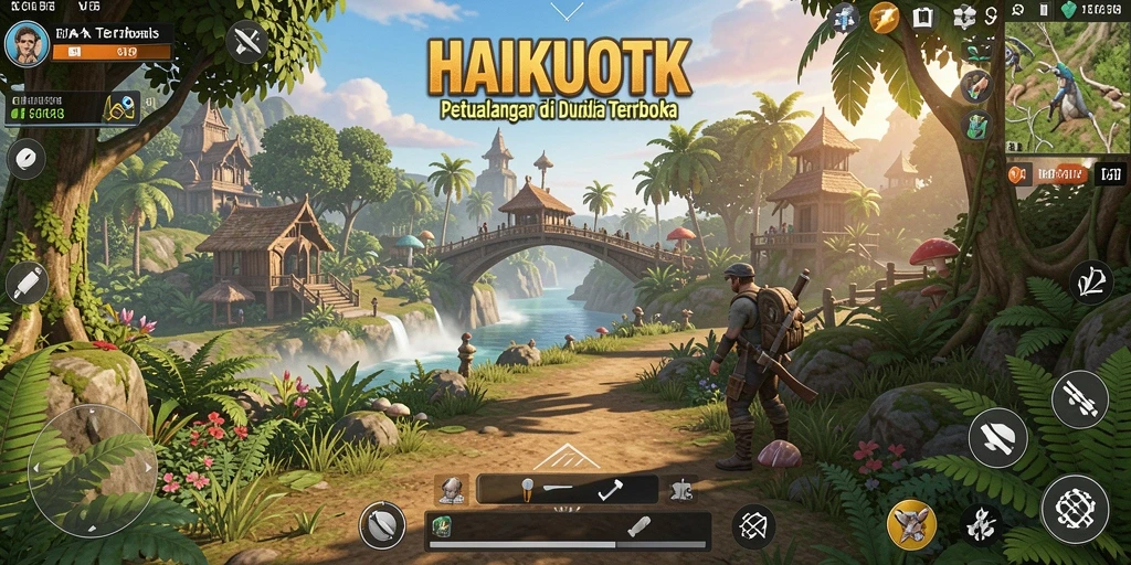 Tampilan gameplay HAIKUOTK yang memukau dalam dunia terbuka.