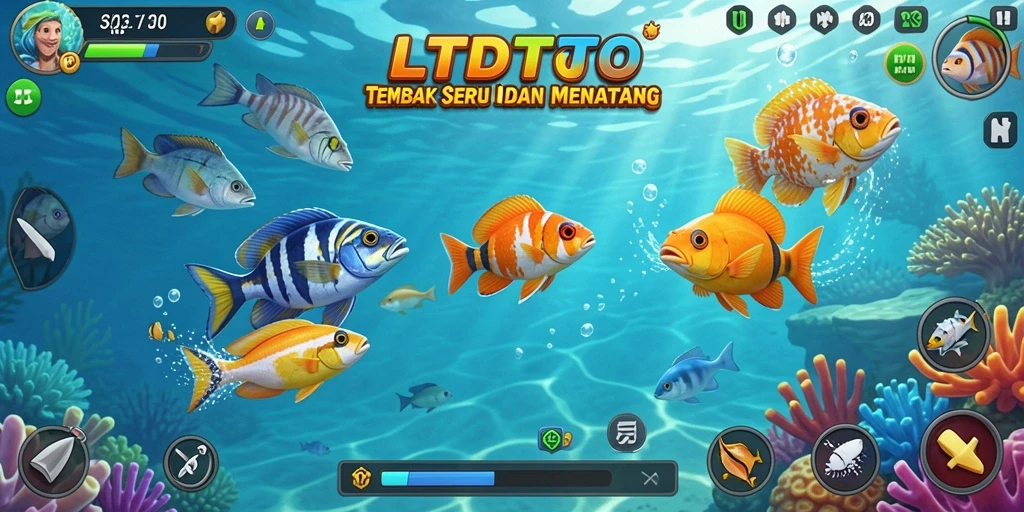 Gameplay seru LTDTOTO saat menembak ikan di lautan.