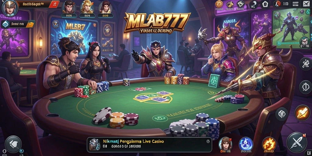 Tampilan gameplay Live Casino yang mendebarkan dari MLBB777.